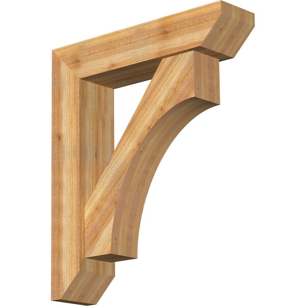 Ekena Millwork Westlake Slat Rough Sawn Bracket w/ Offset Brace, Western Red Cedar, 8"W x 34"D x 40"H BKT0806X34X40WTL06RWR - main